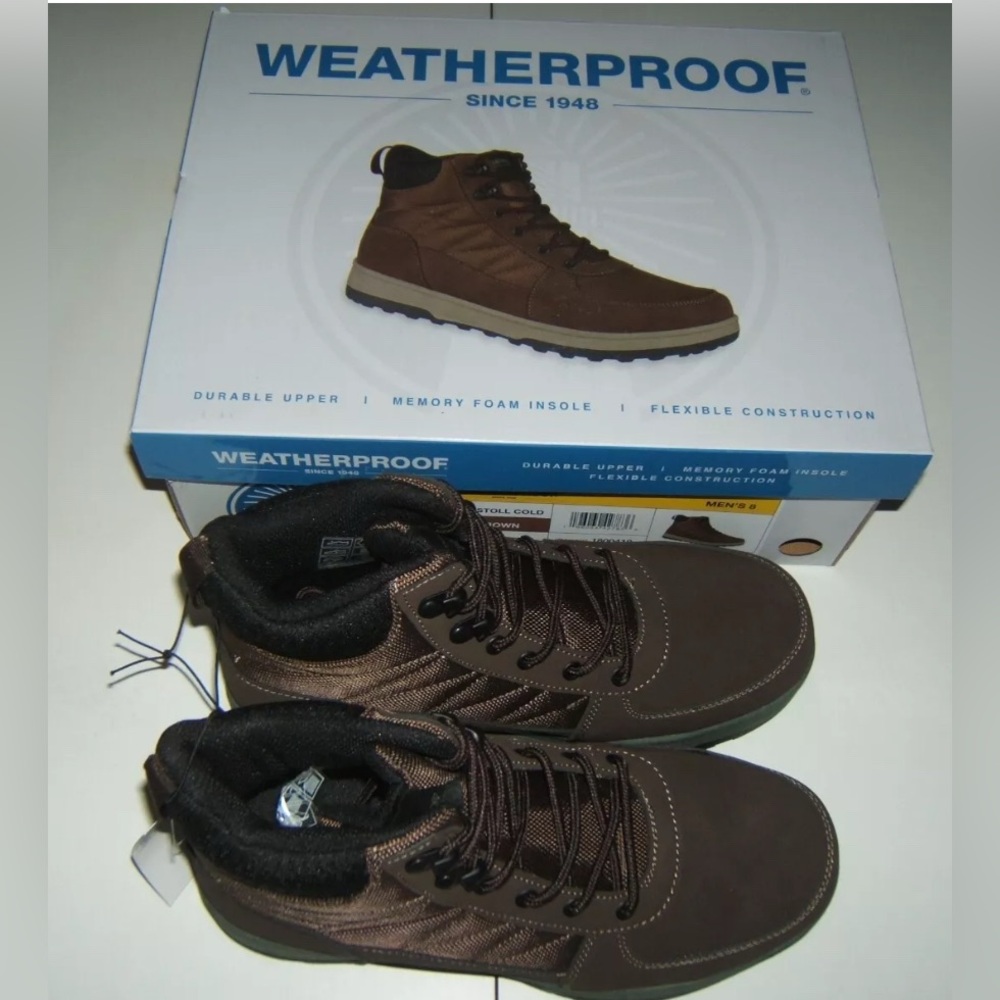 Weatherproof Men's Dark Brown Hiking/Work Boots